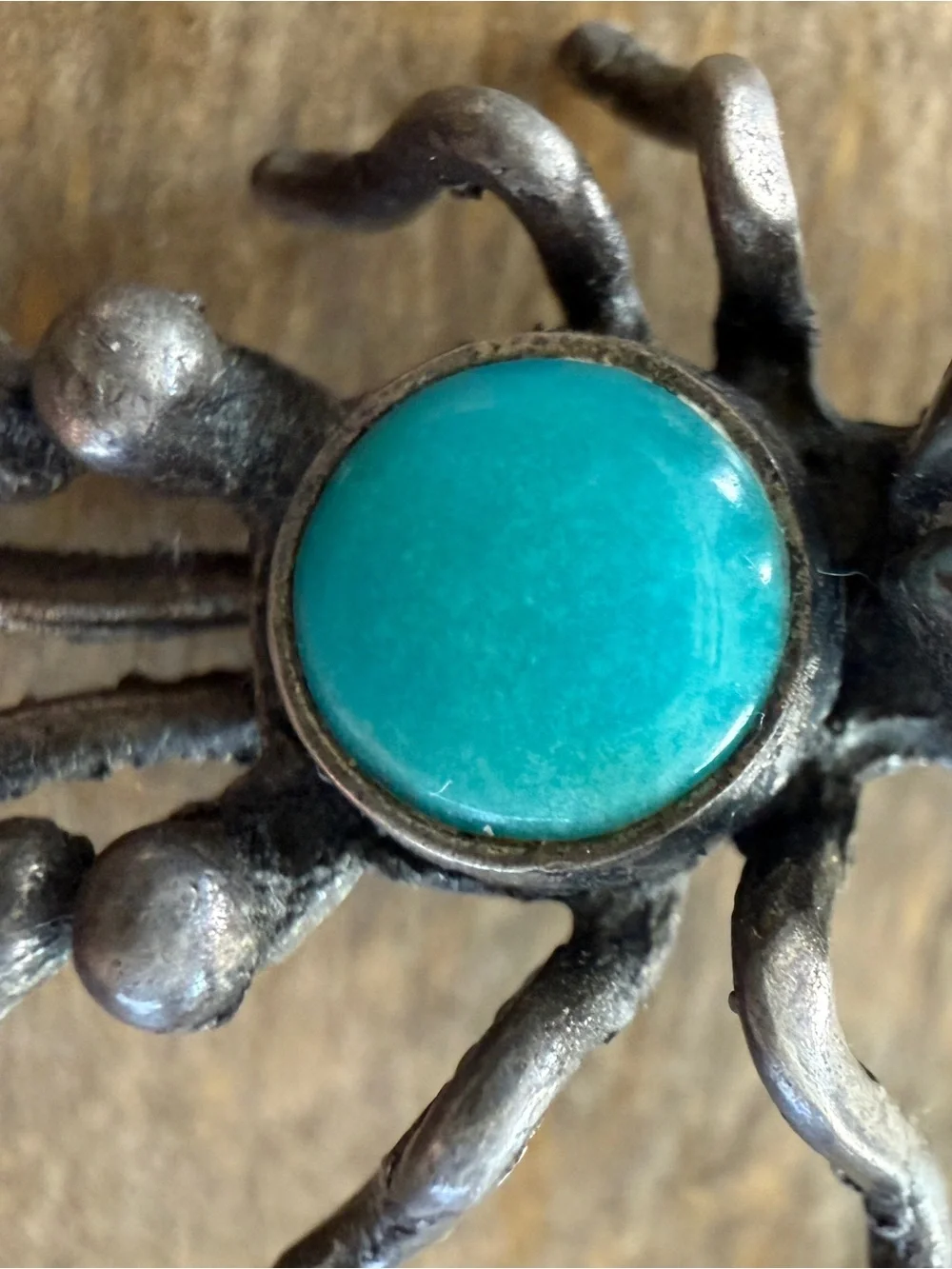 Vintage Native Maisel’s Sterling Silver Turquoise Bug Insect Pin Brooch